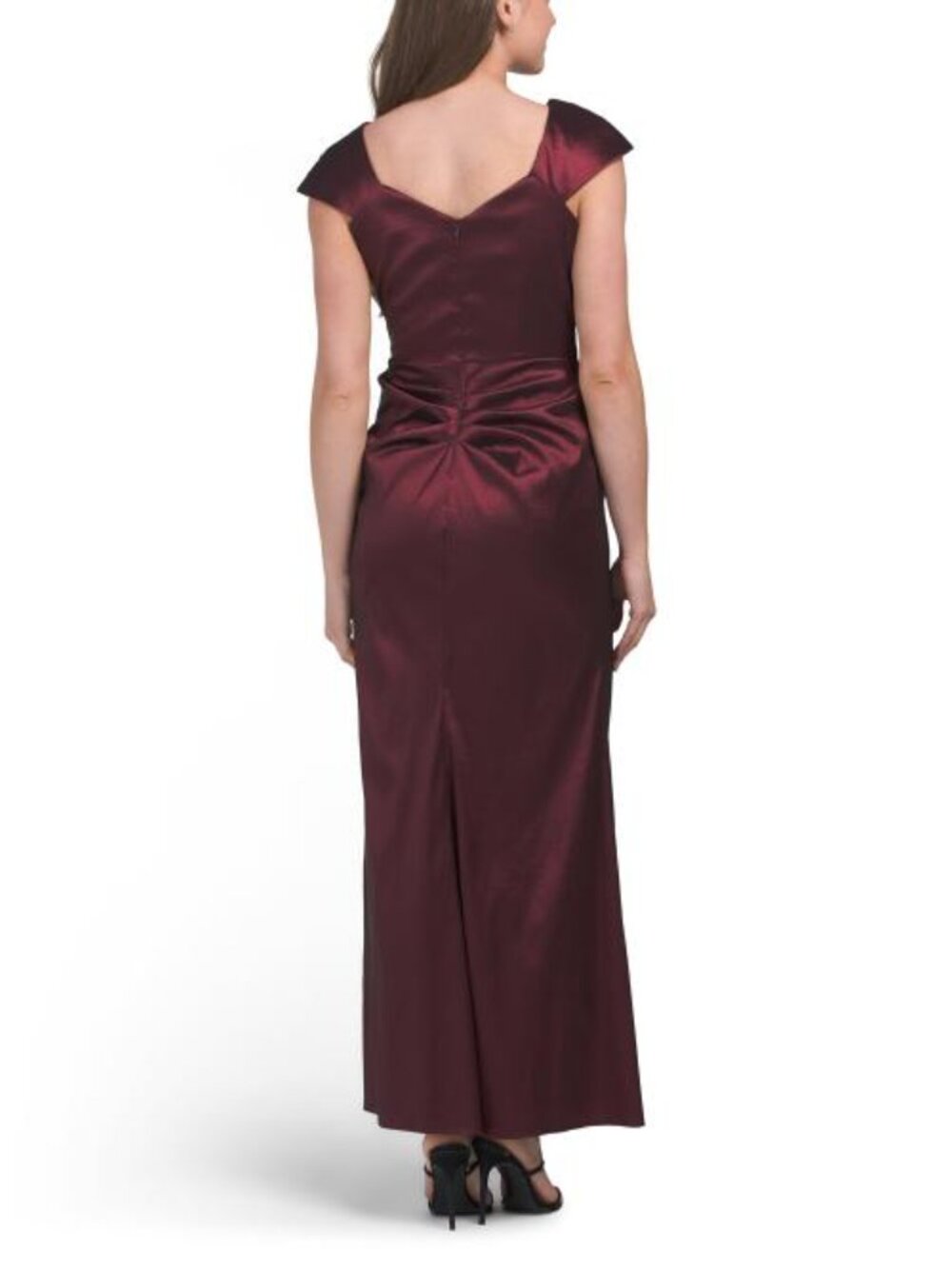 XSCAPE Made In Usa Petite Long Stretch Taffeta Dress - Picture 2 of 5